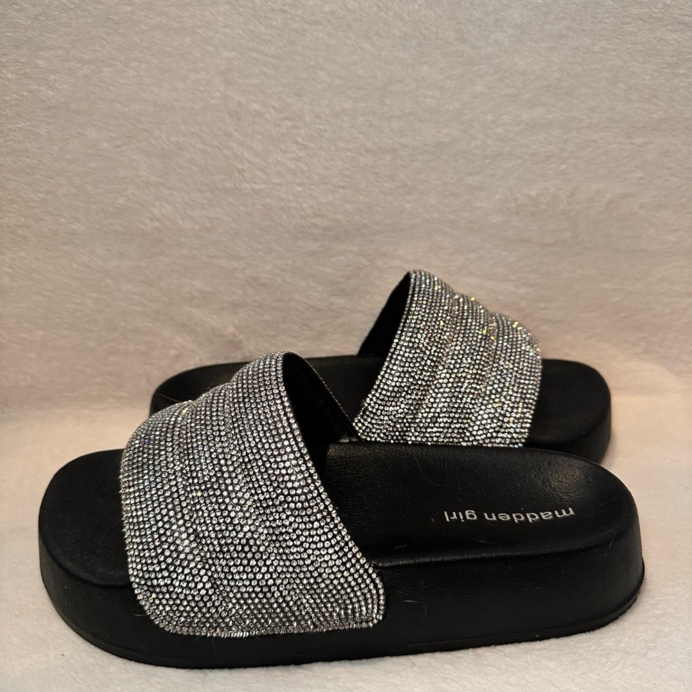 Madden Girl Sparkle Rhinestone Slides